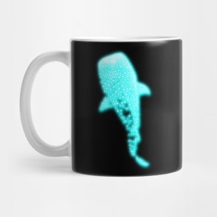 Glowing Blue Neon Whale Shark Optical illusion Mug